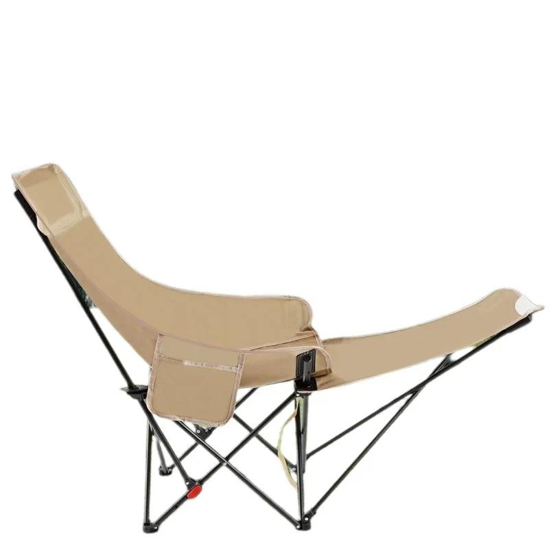 Outdoor Folding Recliner Simple Foldin g Chair Portable Moon Chair  Three-speed Adjustment Recliner 