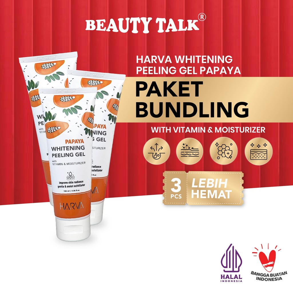 [Bundling Hemat - 3 Pcs] HARVA Peeling Gel - 100 ML | Eksfoliasi, Mengangkat Sel Kulit Daki Tubuh