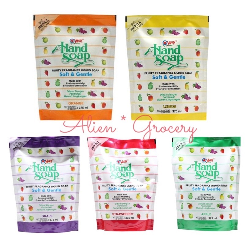 Yuri Hand Soap Wash Liquid Sabun Cuci Tangan Cair Refill 375ml