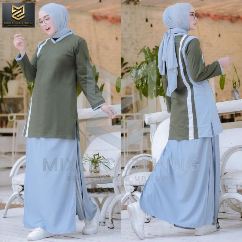 setelan olahraga muslim rok celana/setelan olahraga rocela/setelan olahraga celana rok