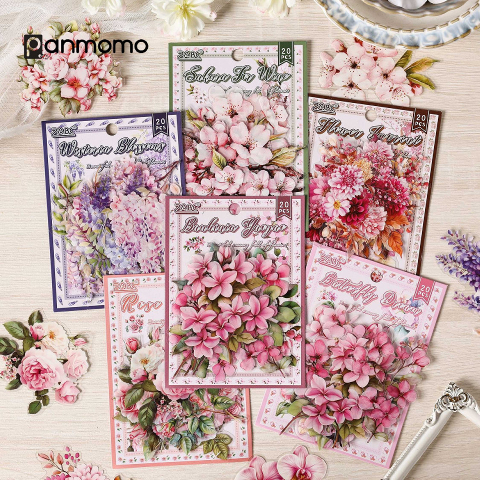 Stiker Aesthetic - Sticker Lucu Aesthetic - Sticker DIY Bunga Floral Wonderland