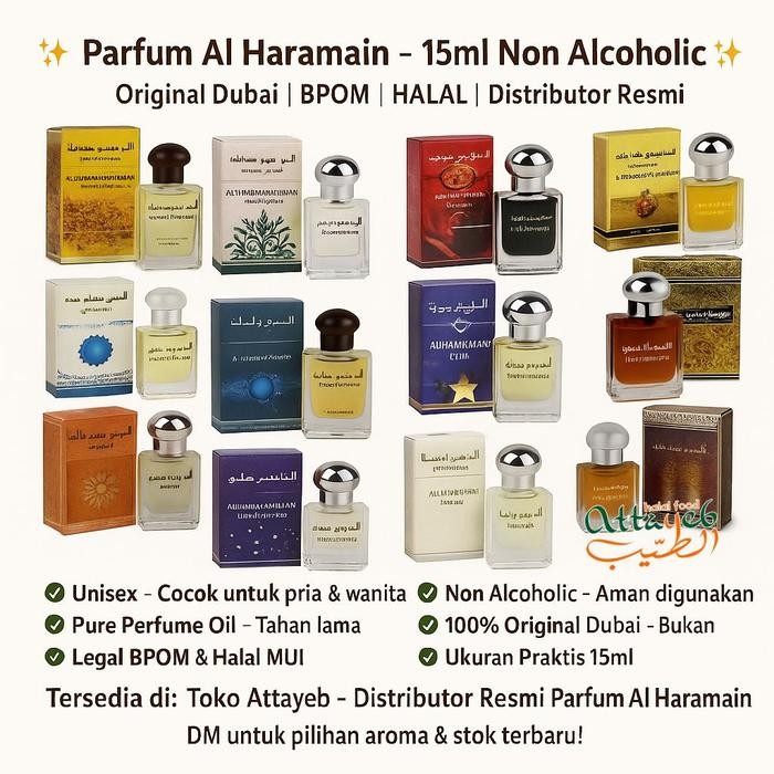 Parfum Al Haramain Semua Aroma Ori Non Alcohol 15ml Variasi Pilihan Parfum Madinah - FIRDOUS