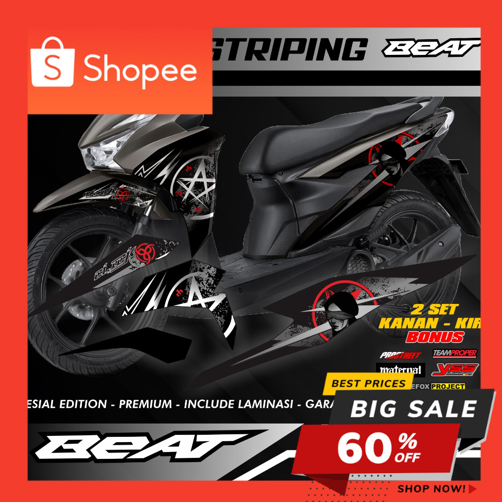 Stiker Striping Variasi Beat Deluxe - Stiker Striping Motor Beat Deluxe