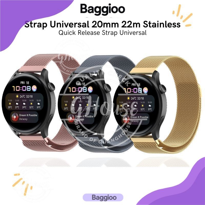 Baggioo Stainless Quick Release Strap Universal 20mm 22m Quick Release Stainless Strap 20mm Strap 22