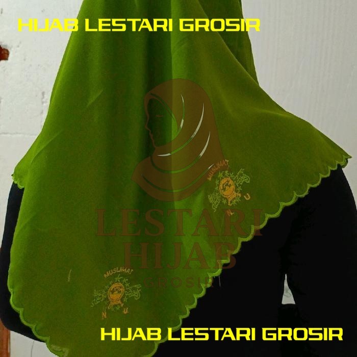 Hijab Bordir Muslimat Elegan Seri 1 | Jilbab Muslimat Segi Empat Motif Muslimat Adem