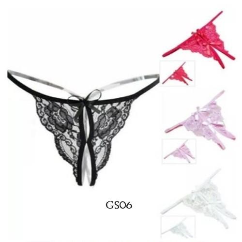 G String Celana Dalam Cd Open Crotch Lace  Wanita GS06A
