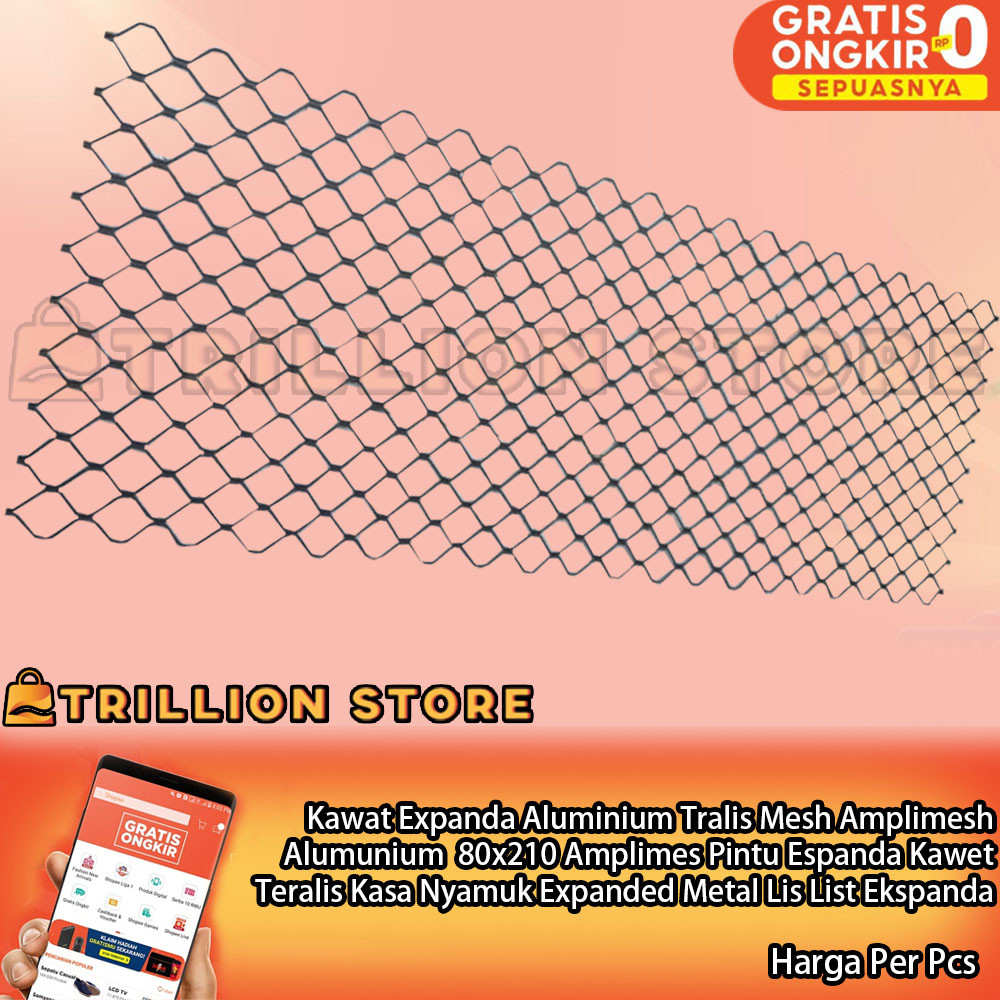 [Instant] Kawat Expanda Aluminium Tralis Mesh Amplimesh Alumunium 80x210 Amplimes Pintu Espanda Kawe