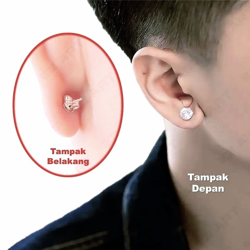 Anting magnet Permata / anting Tampa tindik pria dan wanita stainless
