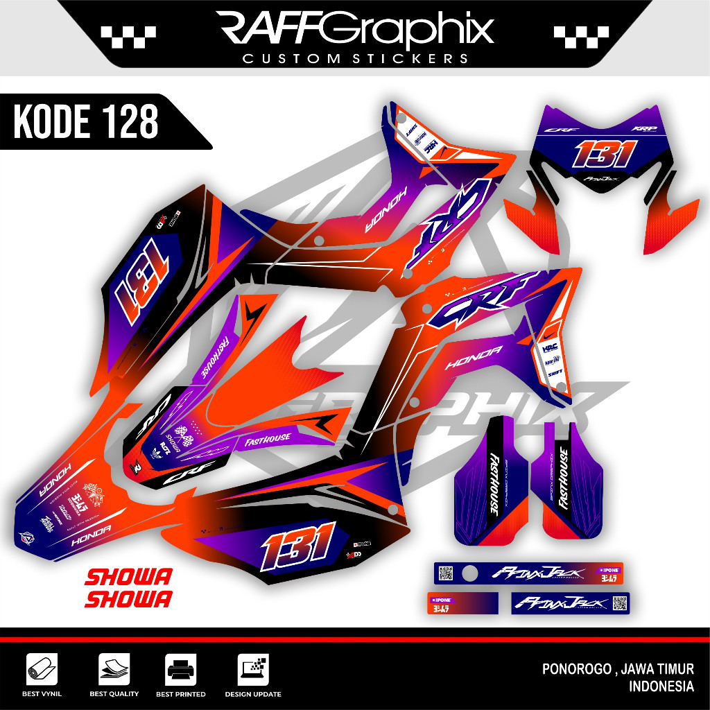 karrinustore - STICKER CRF 150 FULL BODY KODE  128/ DECAL CRF 150 FULL BODY / DECAL CRF BIRU /MERAH 