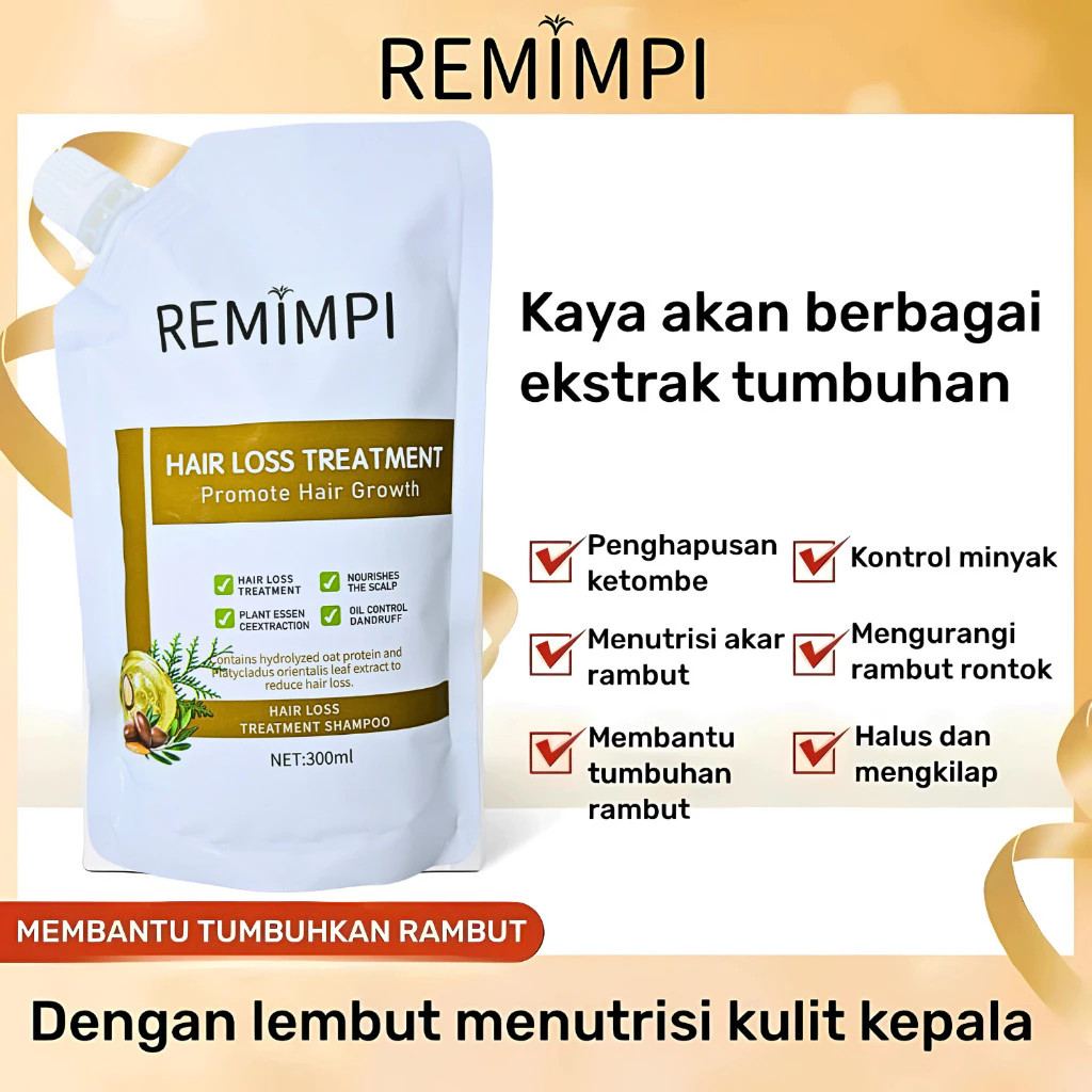 REMIMPI Hair Loss Treatment Shampoo Remimpi Original Penumbuh Rambut Shampo Anti Ketombe