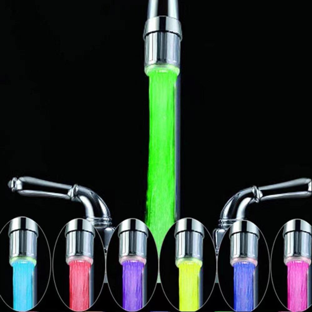 Saringan Keran Air 7 Warna Dengan Konektor Faucet Light Keran Air LED 7 Warna