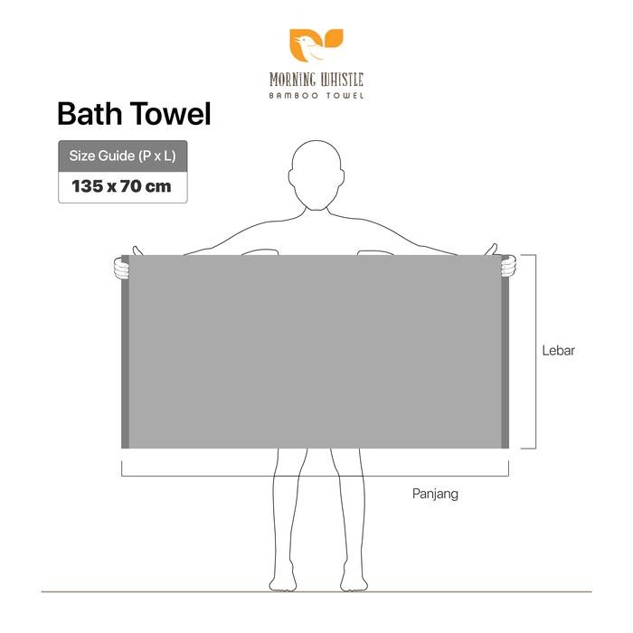 Handuk Morning Whistle Bamboo Towel - Sunny - 70×135cm / 50 x 100cm / 34 x 80cm / Handuk Travel / Ha