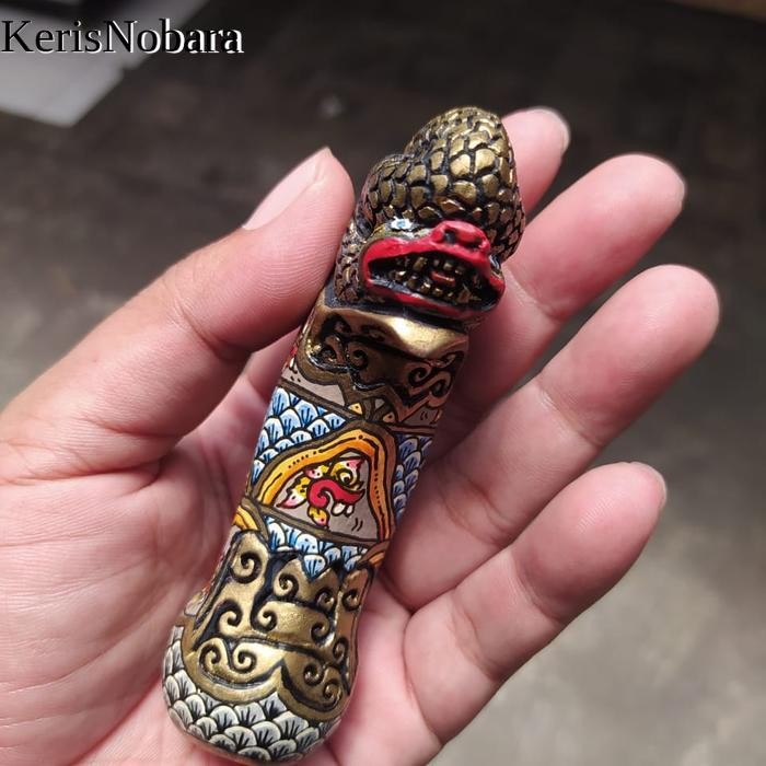 Deder keris gagang keris Kayu Jati Tua Ukir Ular Alusan laris manis