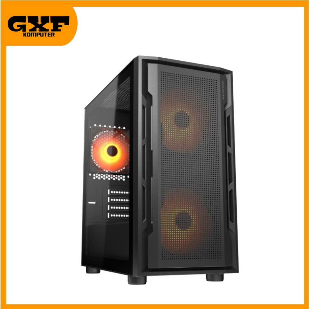 Casing Cougar Uniface RGB Black - Mini Tower - Include 3 Fan