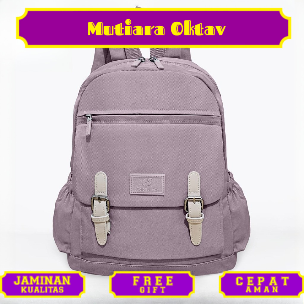 Colorful Fox Ori - Tas Ransel Laptop Colorful Fox 0406 Nilon Waterproof Tas Ransel Wanita