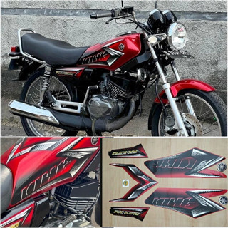 Striping motor / Les tangki RX KING NEW 2008 Merah + Emblem Komplit