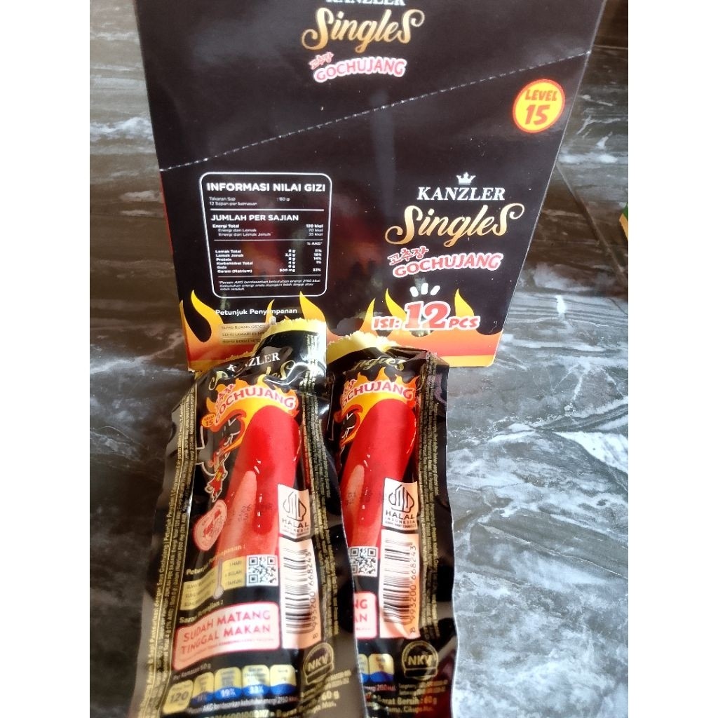 1 BOX SOSIS KANZLER SINGLES 65gr RASA PEDAS GOCHUJANG 1 BOX ISI 12 PCS
