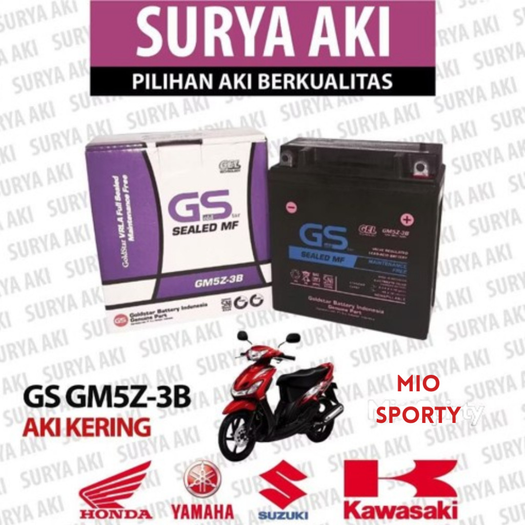 Aki Motor Yamaha Mio Sporty Mio Smile GM5Z-3B Aki Kering