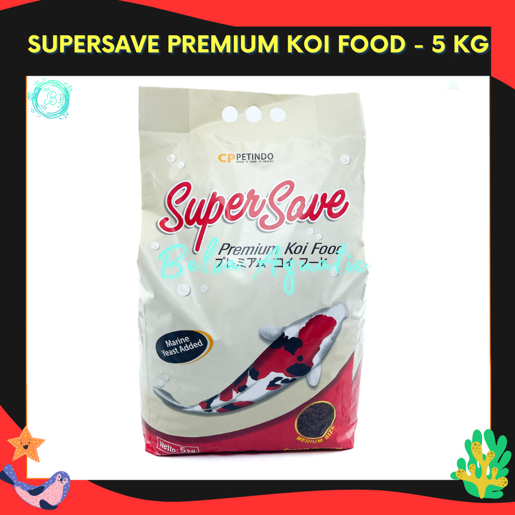 SUPERSAVE 5 KG Medium Pakan Pelet Ikan Hias Koi 5kg
