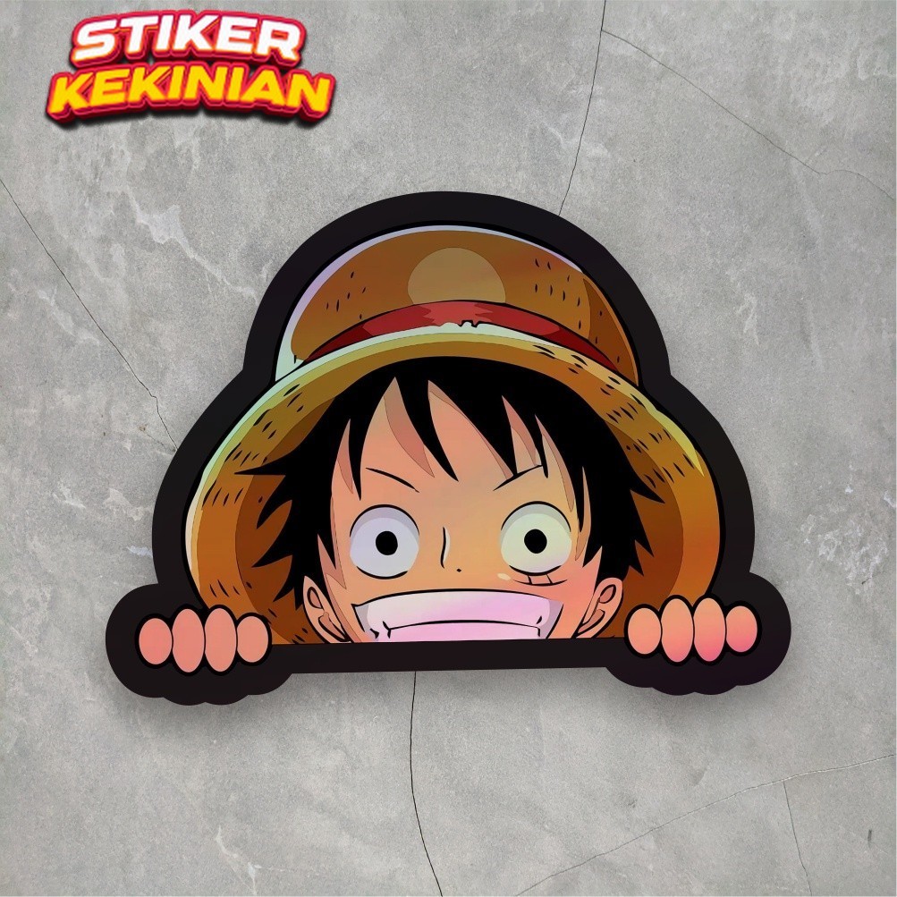 Sticker Anime Hologram Luffy One Piece Sticker Aksesoris case hp & Laptop ukuran 7 cm