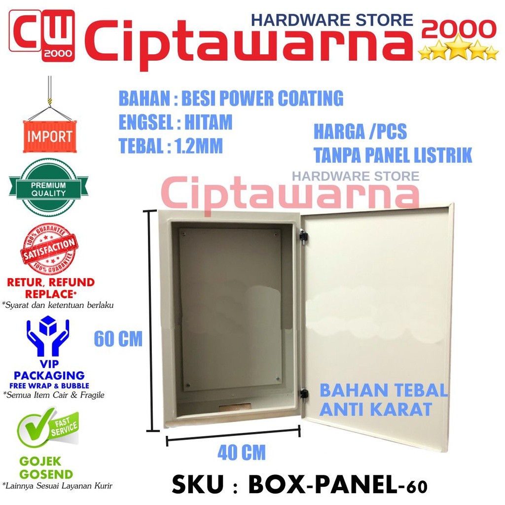 Kotak Tempat Listrik Box Panel Listrik Besi Outdoor 60x40x30 Plat 1.2mm - Cw2