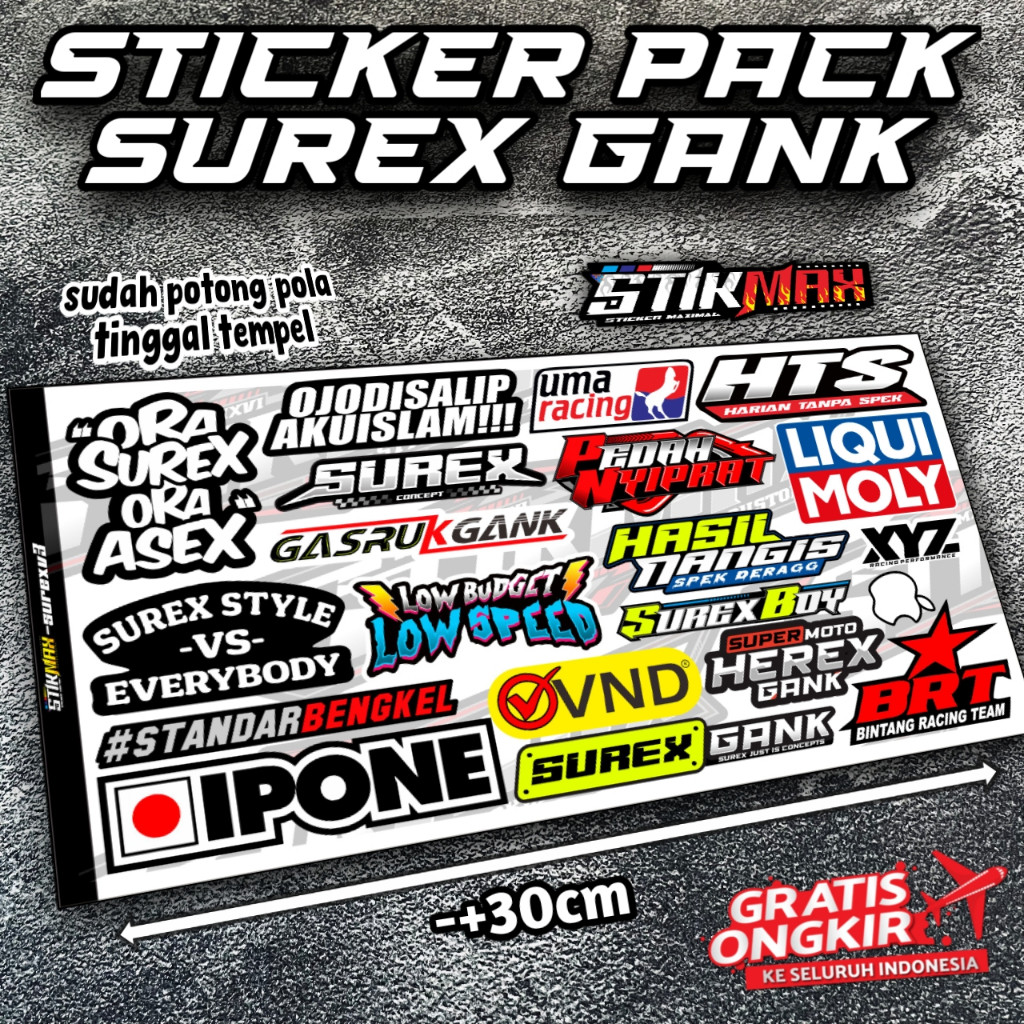Surex Gank V3 Sticker Pack Surex Supermoto Herex Style Stiker Stiker Crf Herex Style Dtracker Klx Wr