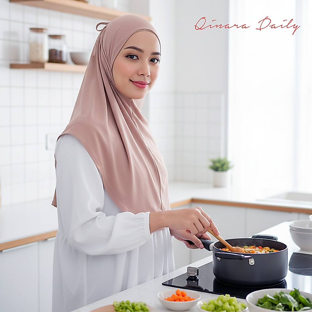 YBM Hijab Qinara Daily-Hijab Bergo Tali  Instan