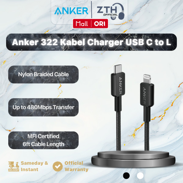 Anker 322 Kabel Charger MFI USB Type C to Lightning 6FT - A81B6