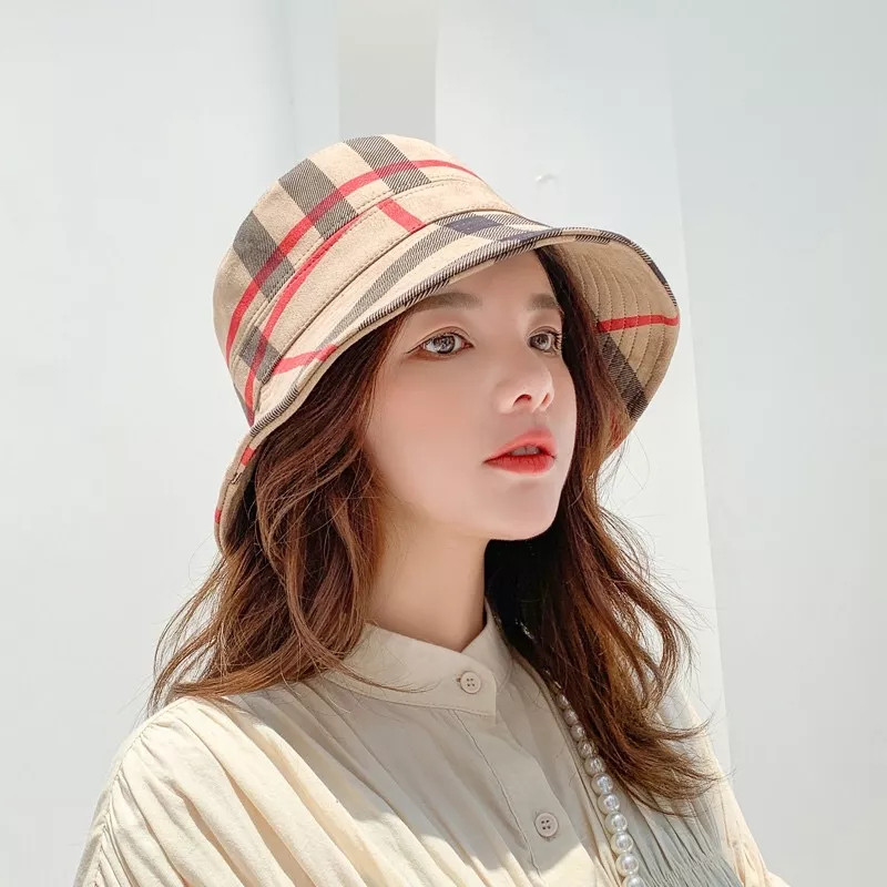 Topi bucket gaya korea model kotak fashion wanita bisa COD ZH69