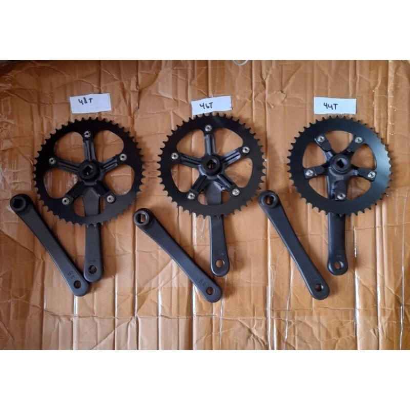Crankset BB Kotak Chainring 44T-48T Aloy Hitam