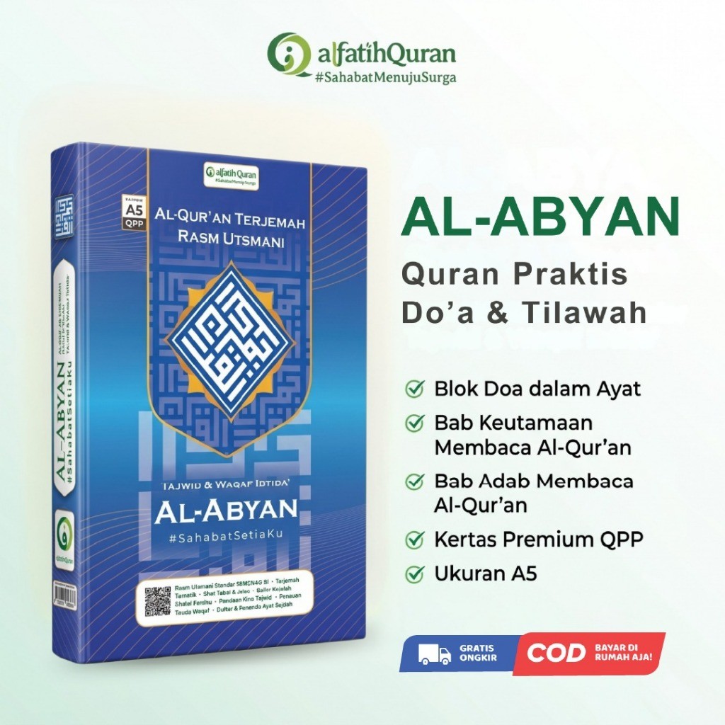 al quran terjemah per ayat tajwid warna rasm utsmani waqof ibtida sedang AL-ABYAN A5