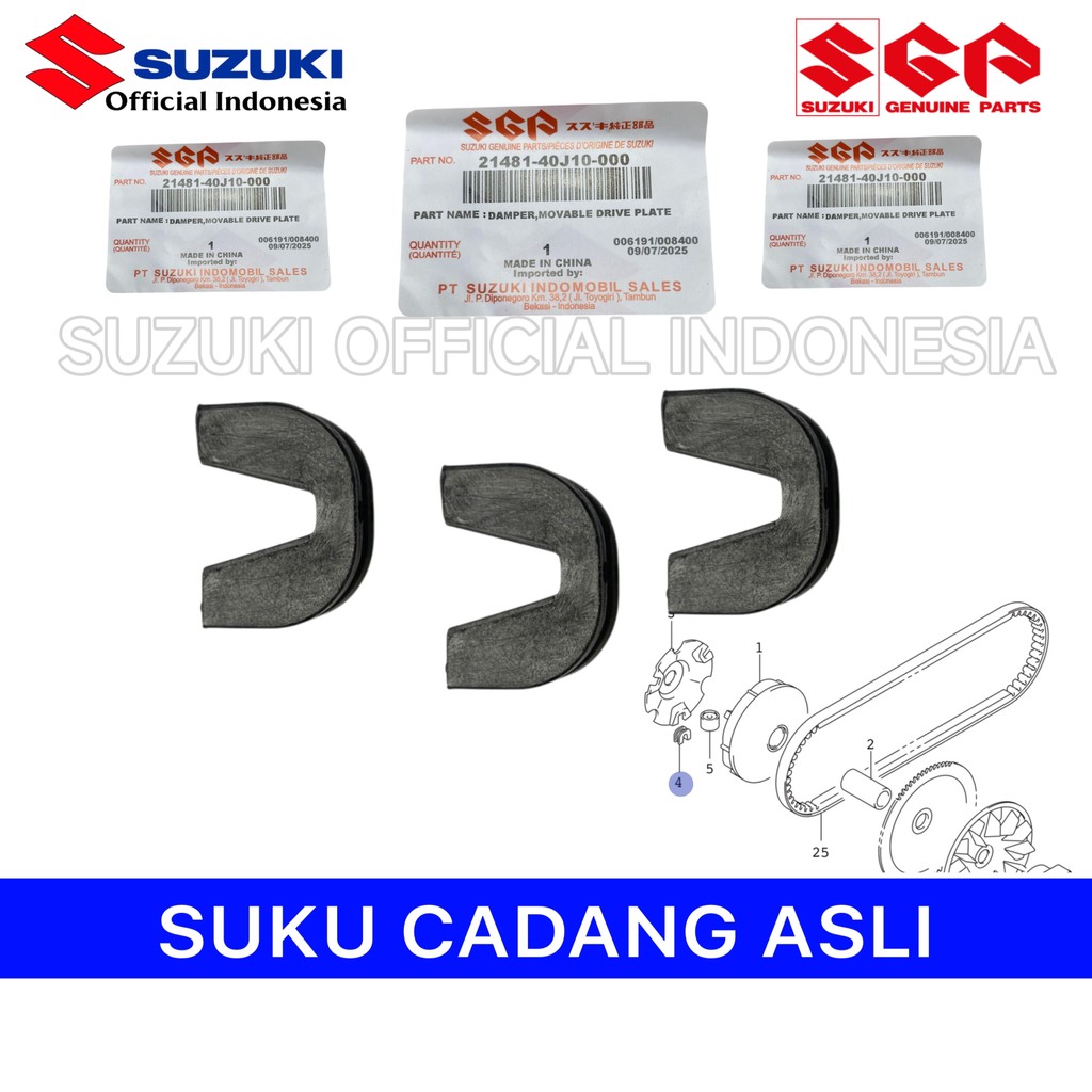 Slider Clip Rumah Roller Suzuki Address Nex 2 21481-40J10-000 Original SGP