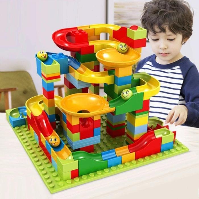 PROMO  Mainan Edukasi Anak Marble Run Building Blocks