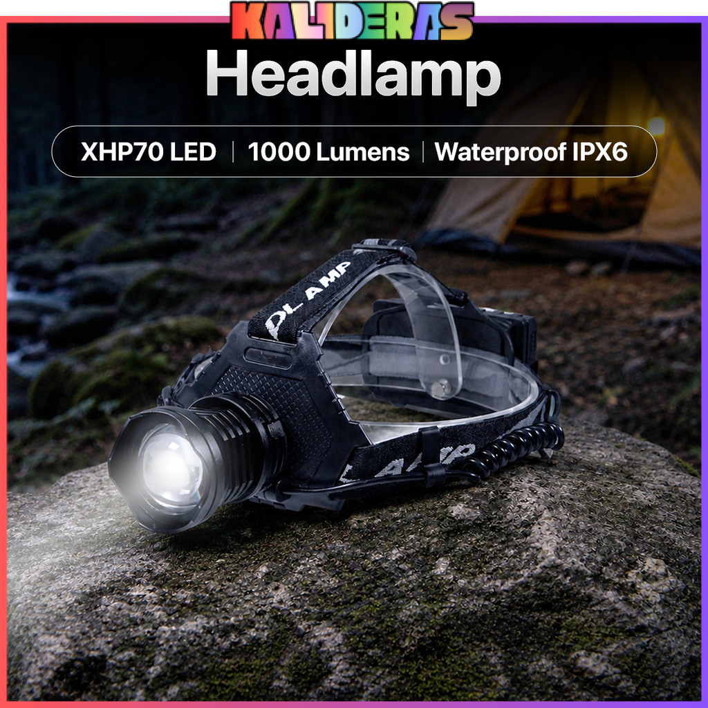 Senter Kepala Headlamp LED IPX6 1000 Lumens - P70