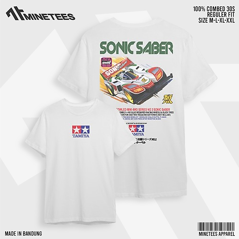 Kaos Tamiya SONIC SABER Vintage Combed 30s Putih
