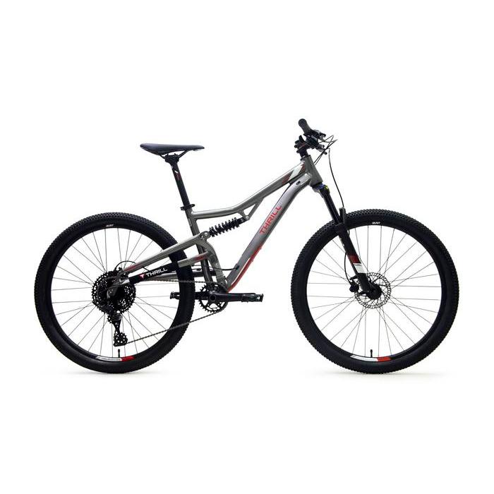 Sepeda Gunung MTB Full Suspension 27.5 Thrill Oust Team 10S - Hitam, 16