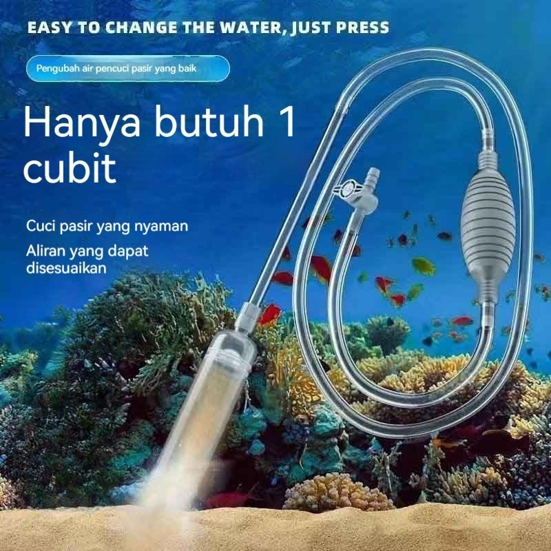 Alat Pompa Penguras Akuarium Plastik - Cleaner Pump Sipon Aquarium - Pompa Akuarium Plastik