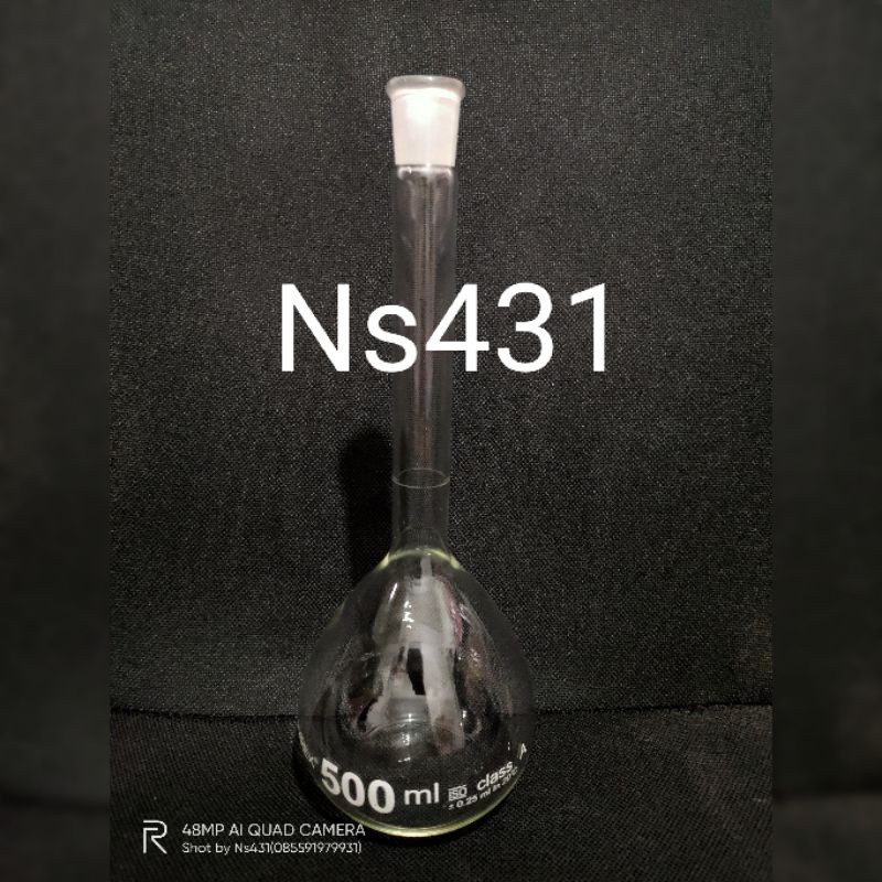 labu ukur 500ml pyrex / volumetric flask 500 ml pyrex     Berkualitas