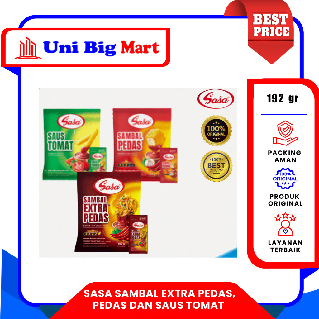 SASA SAOS TOMAT - SAMBAL - EXTRA PEDAS SACHET - (24 pcs x 9 gr)