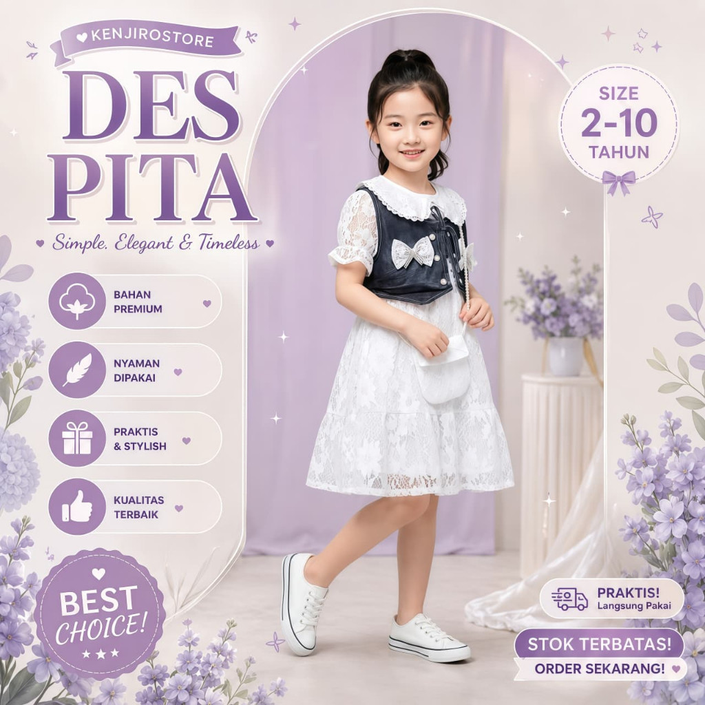 Midi Dress Jeans Anak Perempuan Gamis Denim Impor Korea Free Tas Bahan Adem Usia 3-10 Tahun Sekolah 