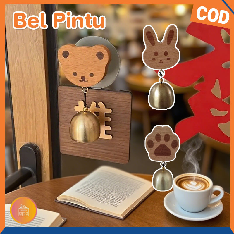 Bel Pintu Kayu Magnet Lonceng Pintu Kuningan Bel Dekorasi Pintu Buka Bel Pintu Mewah Yang Ringan Tem