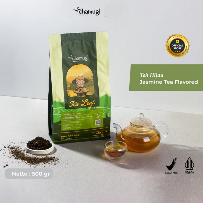 

Chamugi Teh Hijau Jasmine Tea Flavored Daun Teh 500gr Halal Murah Distributor Resmi | Green Tea Teh Melati Mixue Chagee Tianlala Bingxue Momoyo