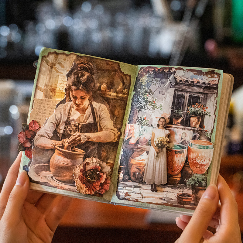 

30 sheet Creative Scrapbook Vintage Materials Paper Combo Kit DIY Junk Journal Collage Photo Album Retro Background paper