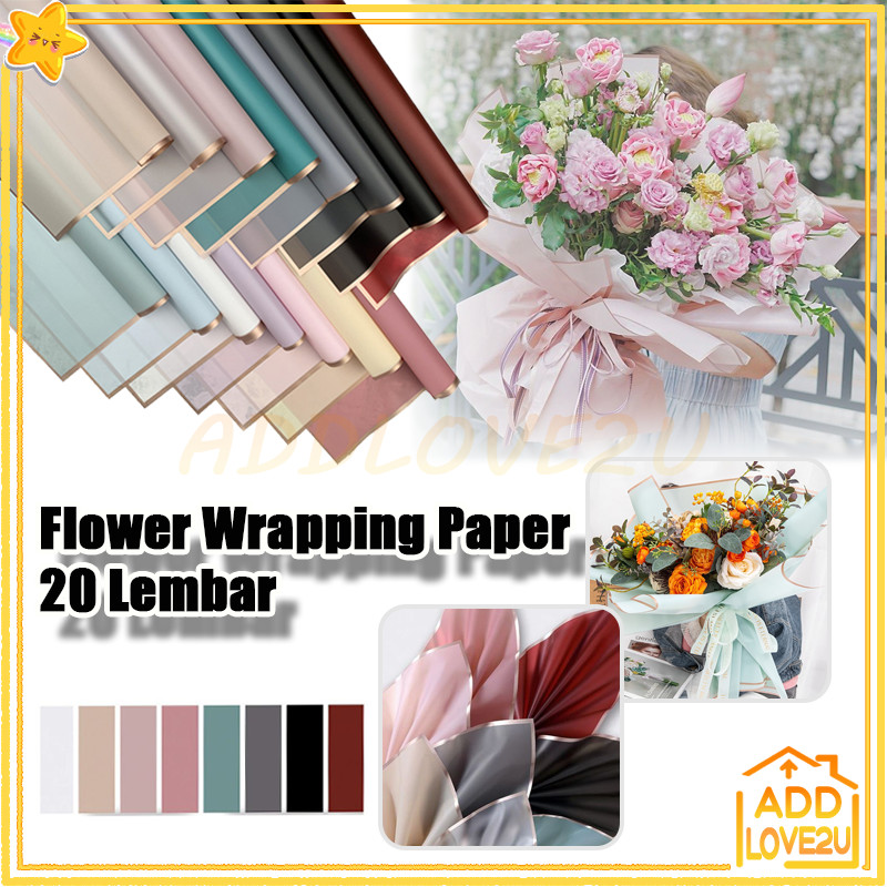 20 Lembar Flower Wrapping Paper/Buket Bunga Cellophane Florist/Flower Wrapping Paper Varian List Gol