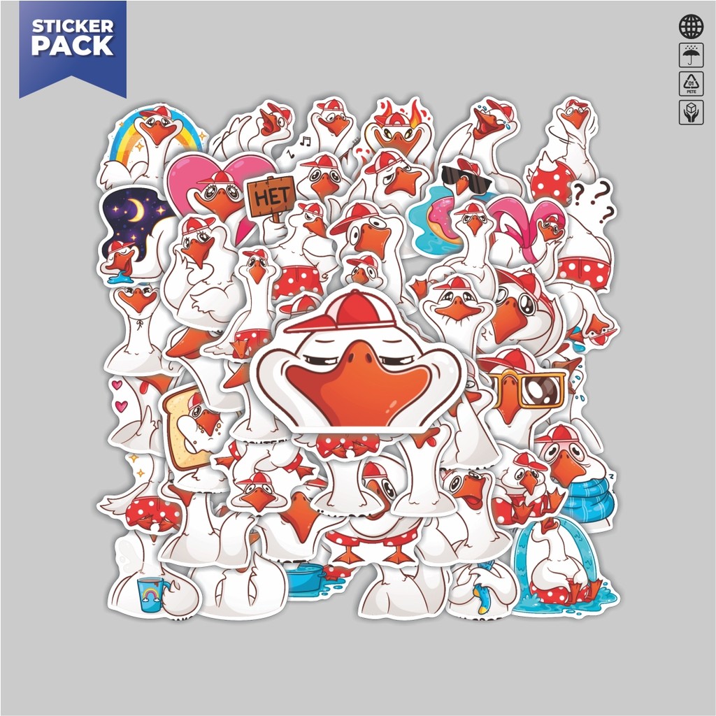 

[100PCS]Stiker Pack Stiker Hewan Bebek Angsa Cute Aesthetic Vinyl Anti Air Dekorasi Sticker Laptop Buku Journal Koper Helm Casing HP Gitar Helm Skateboard