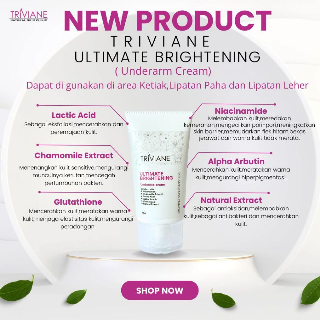 [BPOM] Triviane Ultimate Brightening Underarm Cream by Triviane Natural Skin Clinic