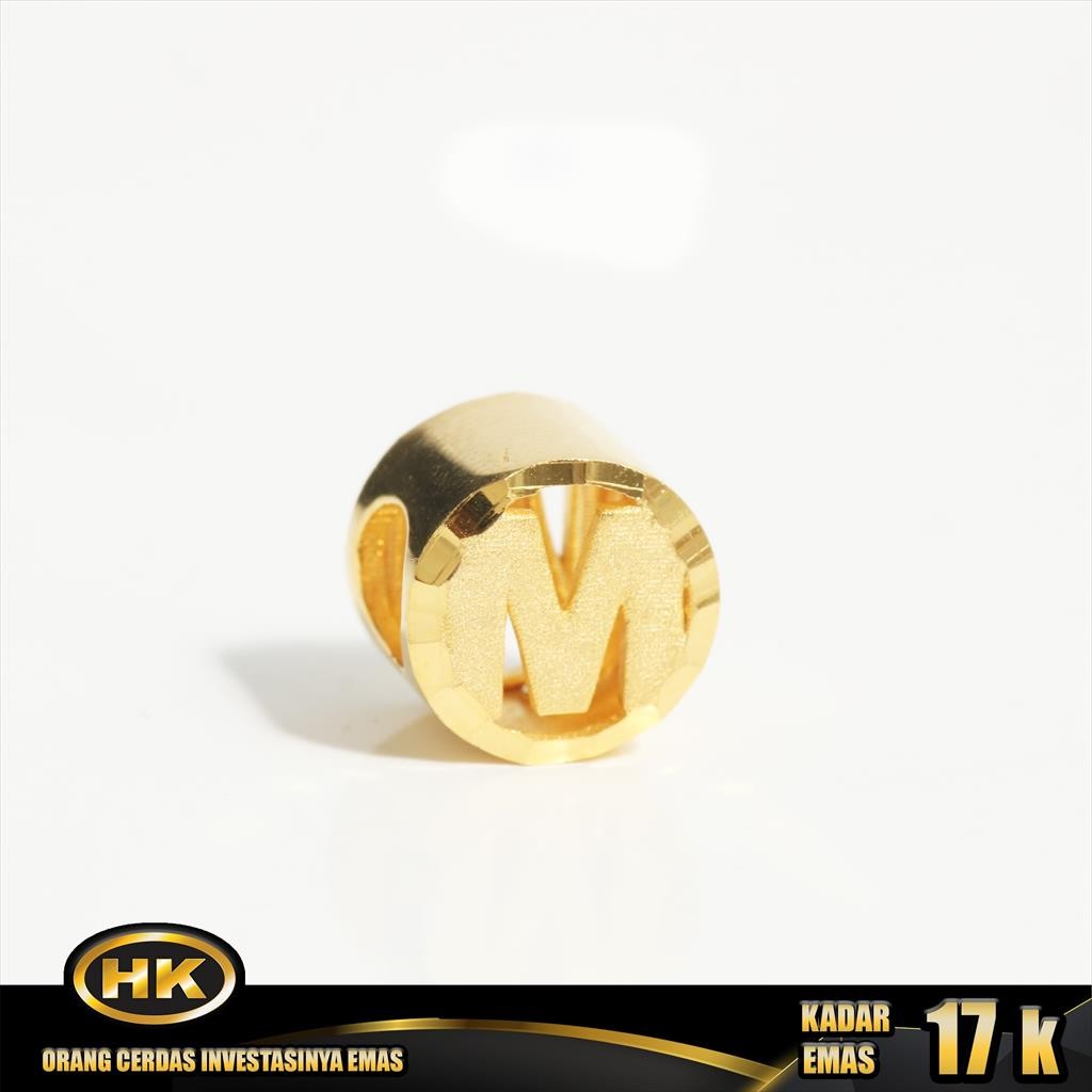 Liontin Emas 17K - HURUF M - HKGOLD