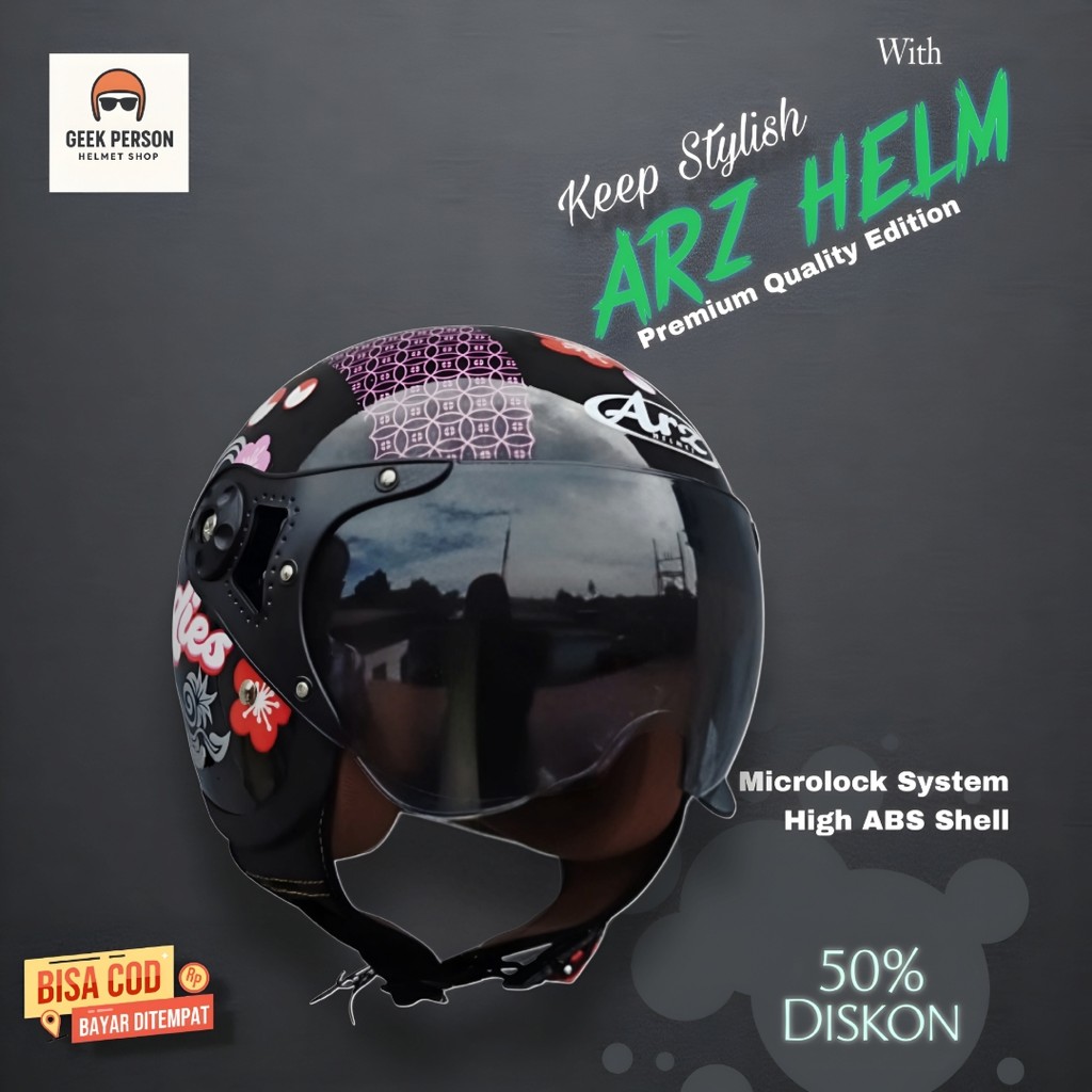 HELM ARZ BOGO LADIES / HELM BOGO HIJAB WANITA INDONESIA / HELM WANITA BOGO SNI