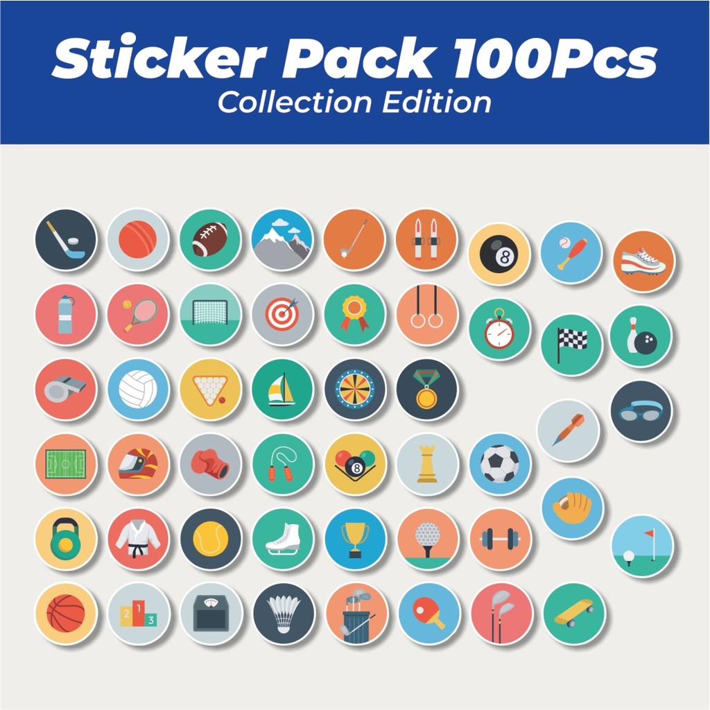 

Hot Stiker Ikon Datar Olaharaga Lucu Anti Air Stikers Berperekat Waterproof Sticker Decal Buat Motor Helm Buku Journal Koper Casing HP Laptop Botol Minum