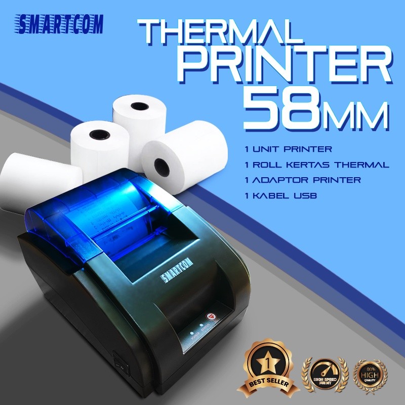 

SMARTCOM ~ Mini Thermal Printer Bluetooth RPP02 58mm Support Mokapos Mitra Shopee PPOB Resi